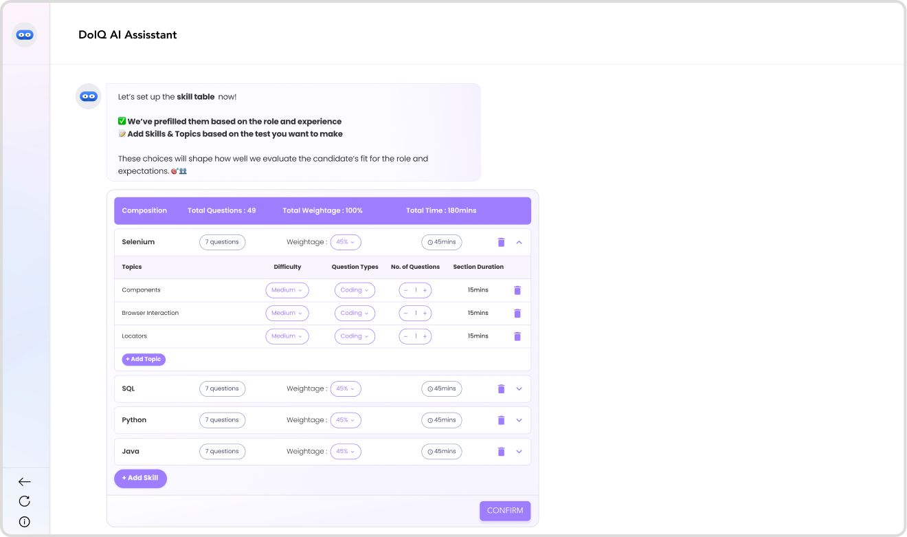 Step 3 — AI-assisted skill mapping table