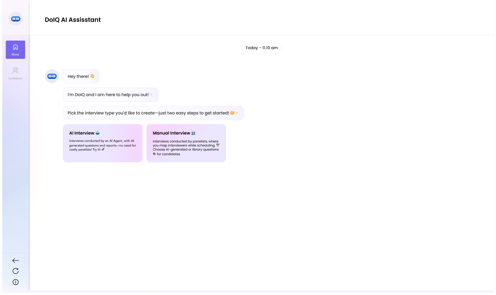 greeting screen