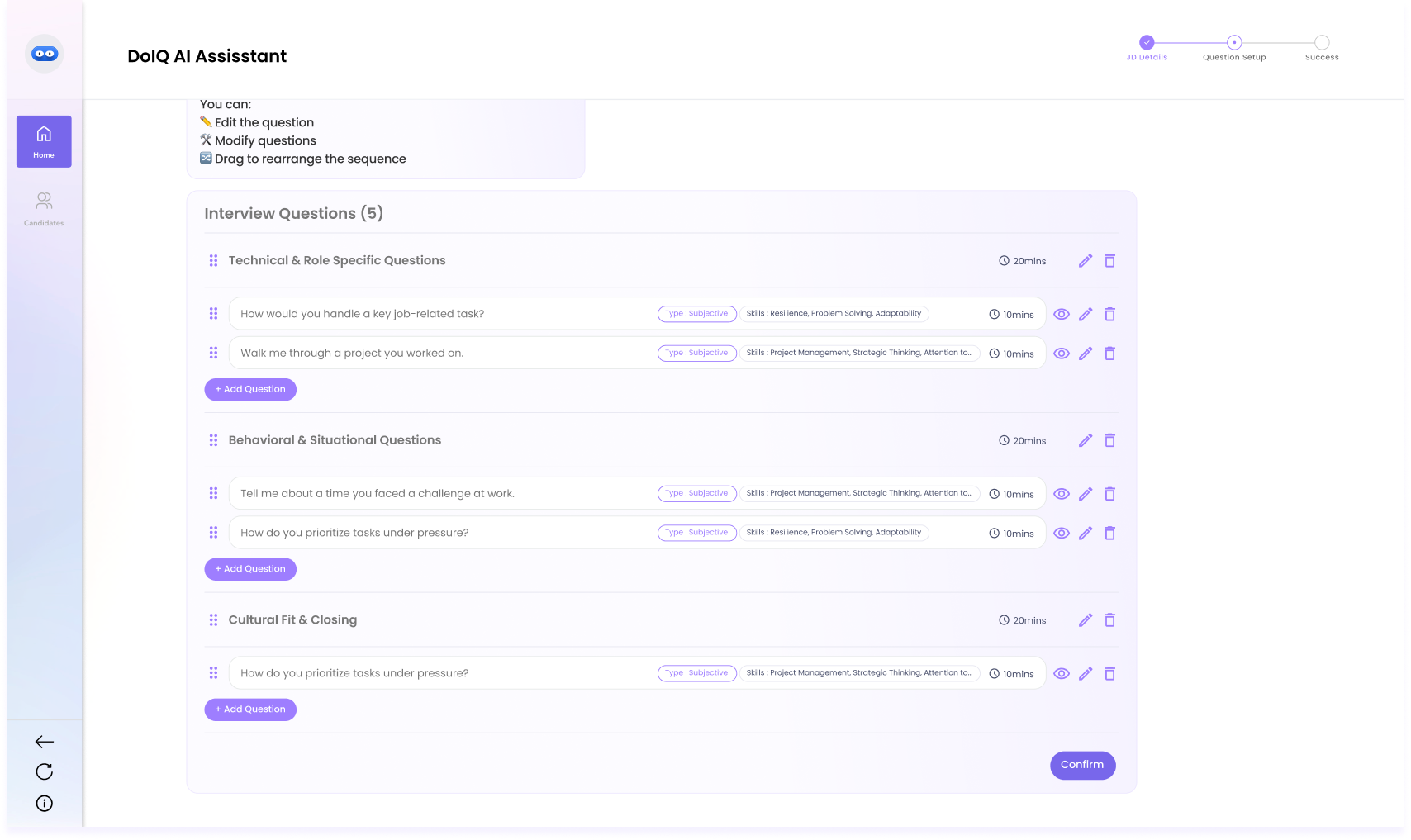 auto-generation of questions